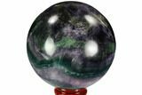Colorful, Banded Fluorite Sphere - China #109655-1